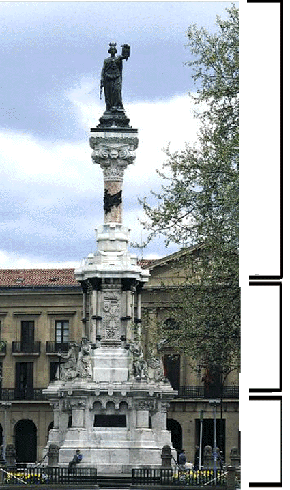 Monumento a los Fueros de Navarra frente al Palacio de la Diputación o Gobierno de Navarra